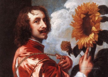  Sol Arte - Autorretrato con un girasol, pintor barroco de la corte Anthony van Dyck